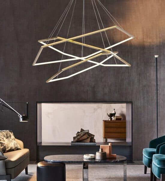 Laguuse Polygonal Large Rings Pendant Lamp.