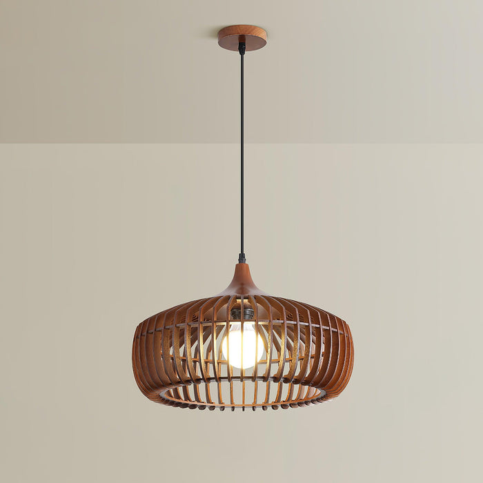 Lattice Nest Wooden Pendant Lamp-DWHOME