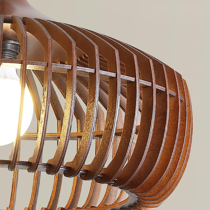 Lattice Nest Wooden Pendant Lamp-DWHOME