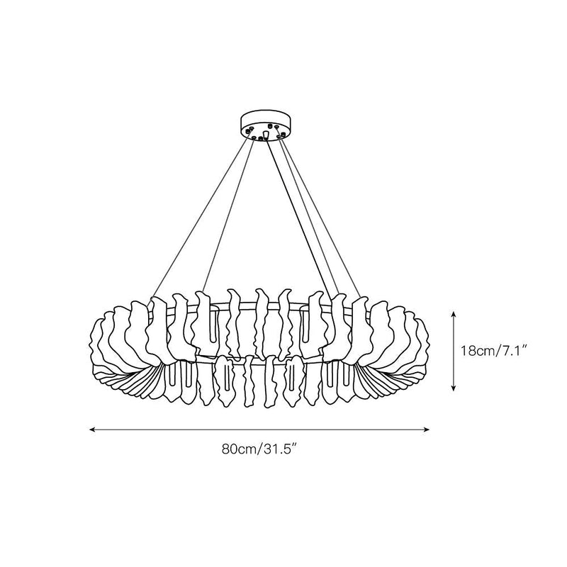 Leaf Glass Chandelier-DWHOME
