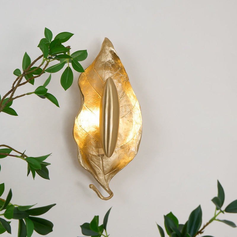 Leaf Brass Wall Lamp-DWHOME