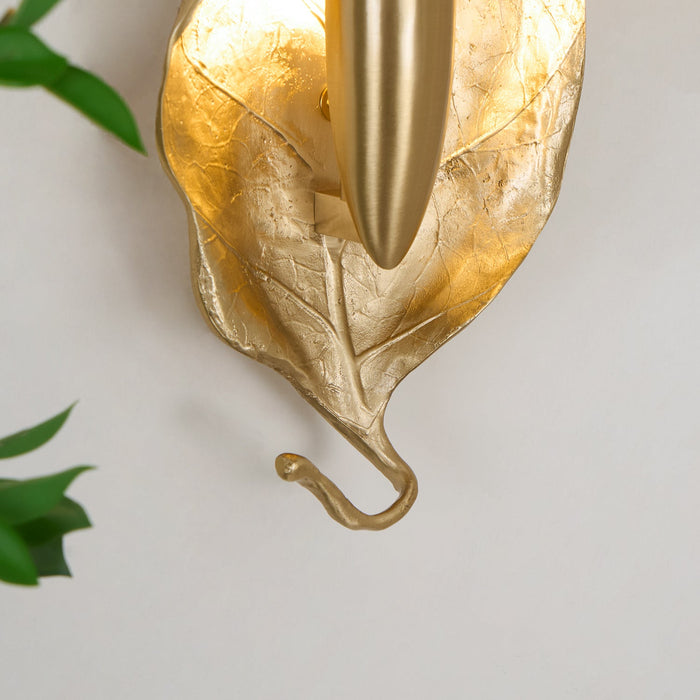 Leaf Brass Wall Lamp-DWHOME