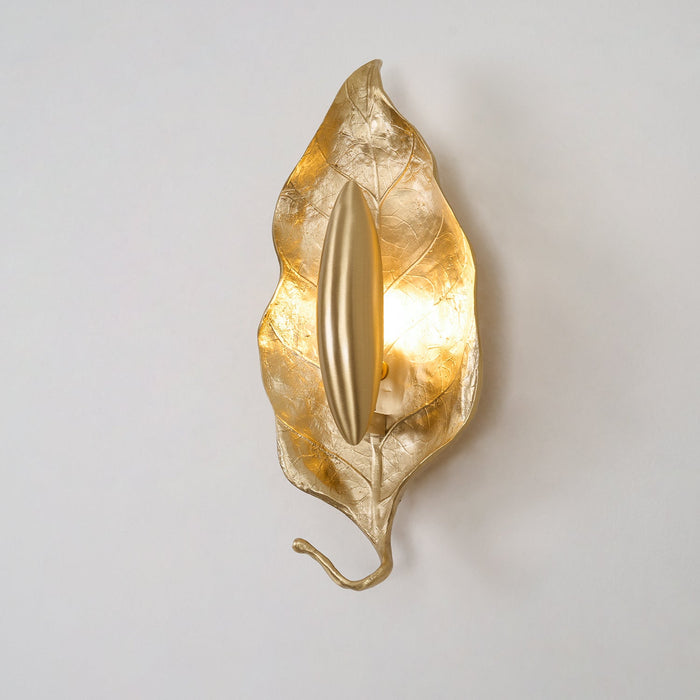 Leaf Brass Wall Lamp-DWHOME