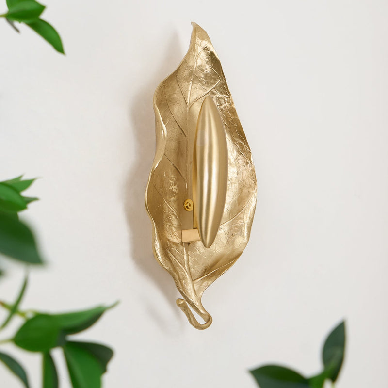 Leaf Brass Wall Lamp-DWHOME