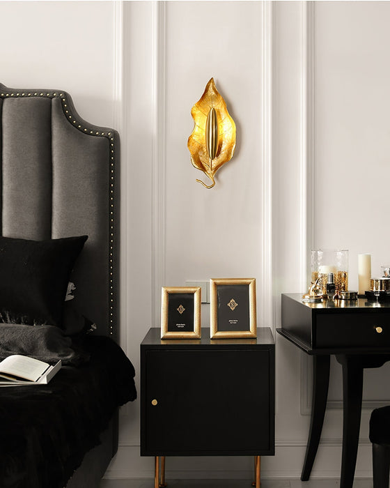 Leaf Brass Wall Lamp-DWHOME