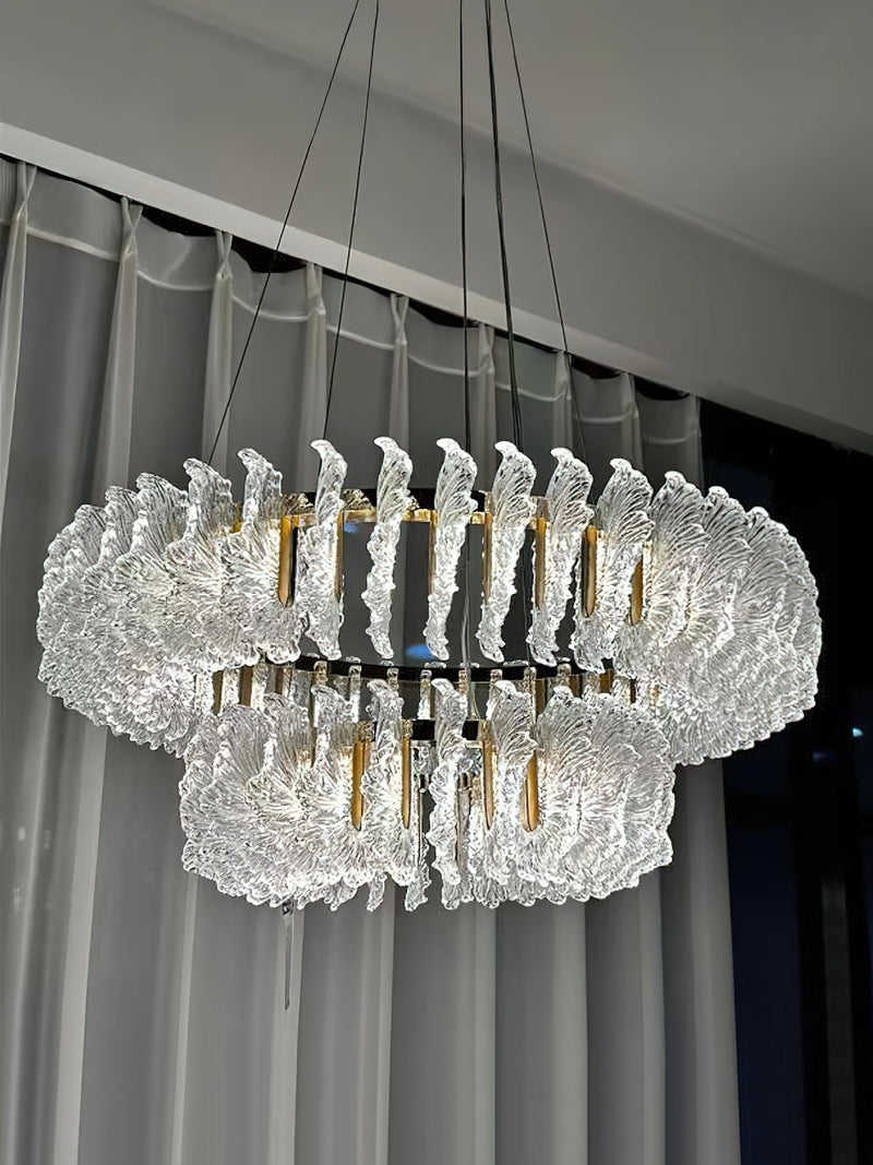 Leaf Glass Chandelier-DWHOME