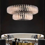 Leaf Glass Chandelier-DWHOME