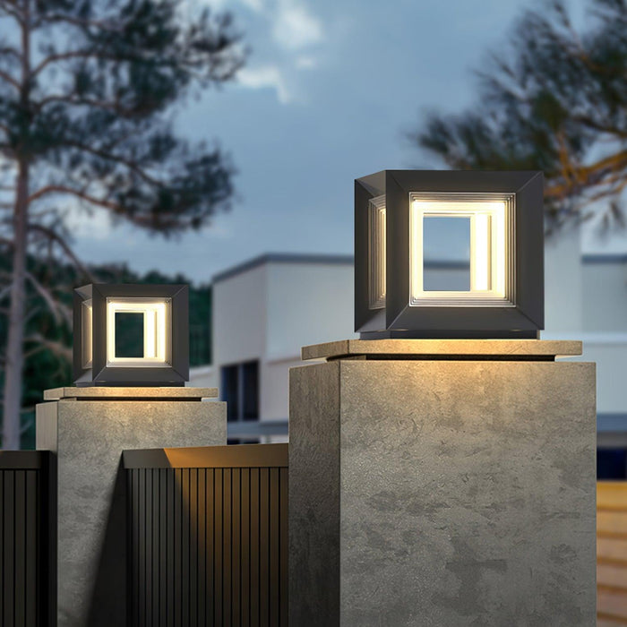 Light Cube Outdoor Post Light-DWHOME
