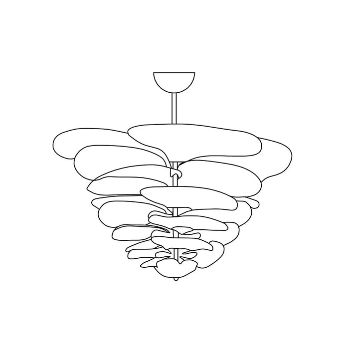 Textured Glass Leaf Amber Chandelier-DWHOME