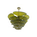 Textured Glass Leaf Green Chandelier-DWHOME