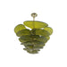 Textured Glass Leaf Green Chandelier-DWHOME