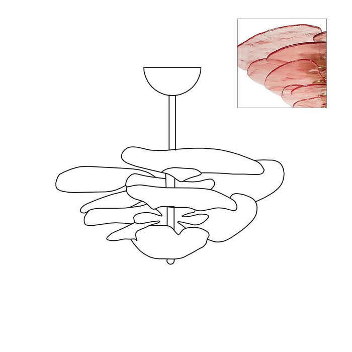 Lotus Leaf Layered Glass Chandelier-DWHOME