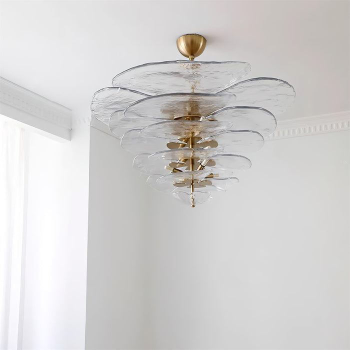 Lotus Leaf Layered Glass Chandelier-DWHOME