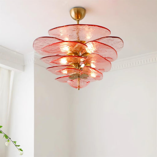 Lotus Leaf Layered Glass Chandelier-DWHOME