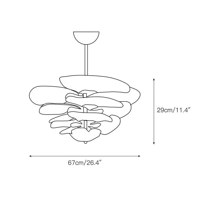 Lotus Leaf Layered Glass Chandelier-DWHOME