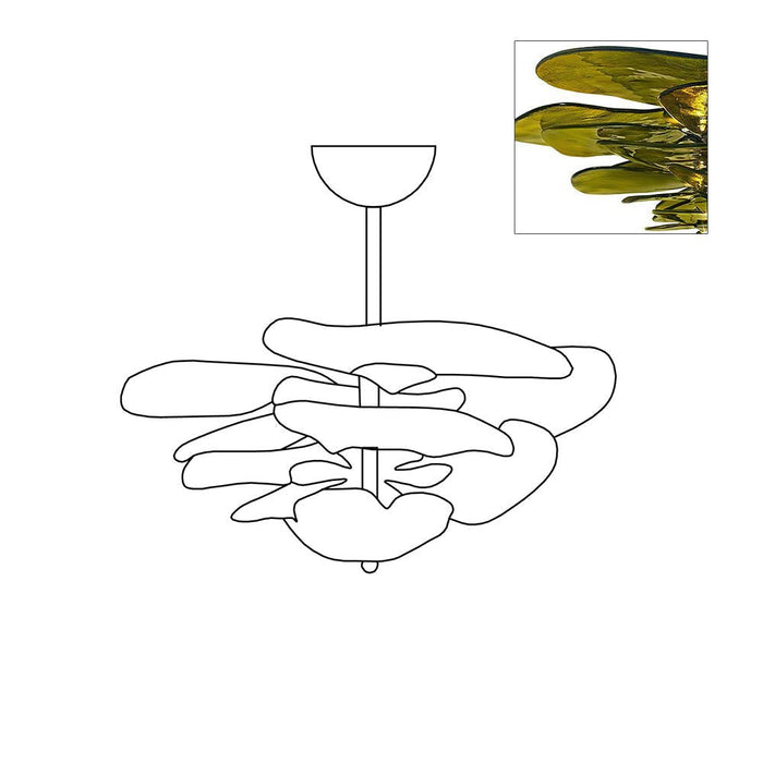 Petals Gold Murano Chandelier-DWHOME