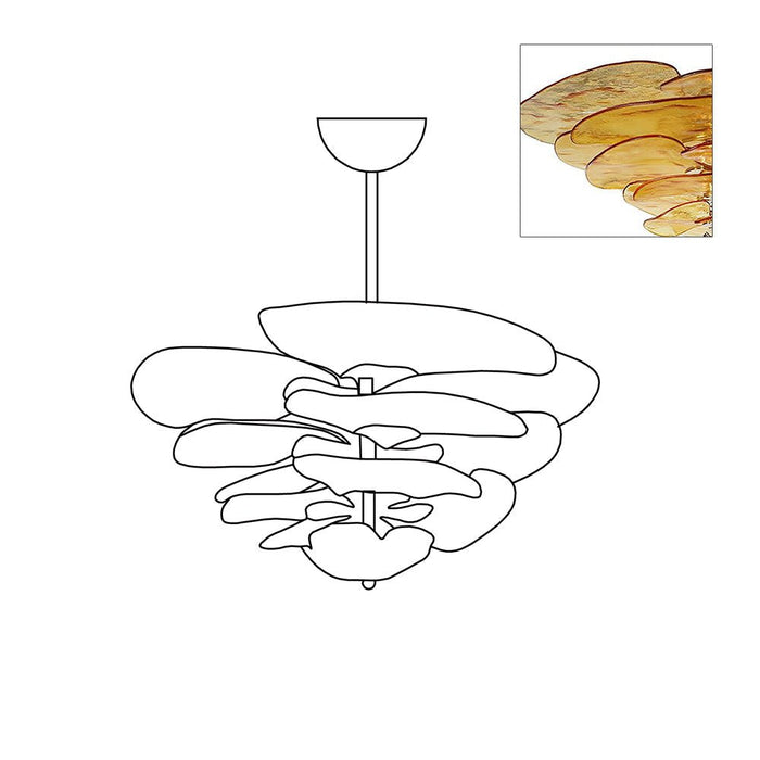 Petals Gold Murano Chandelier-DWHOME