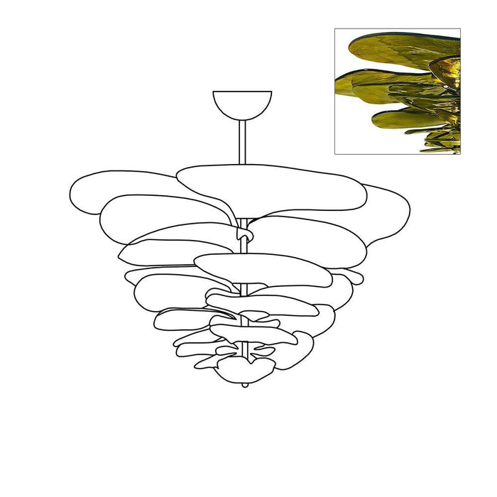 Petals Gold Murano Chandelier - DWHOME