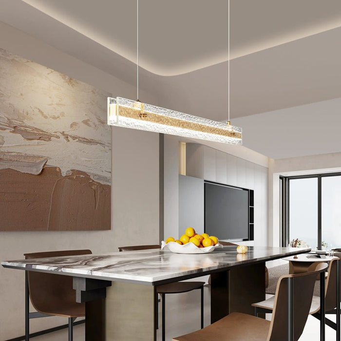 Linear Ribbon Island Pendant Light.