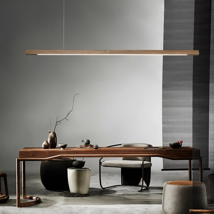 Linear Wooden Pendant Light.