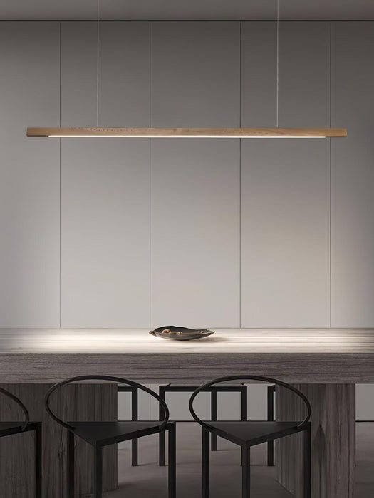 Linear Wooden Pendant Light.