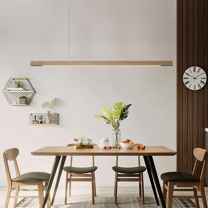 Linear Wooden Pendant Light.