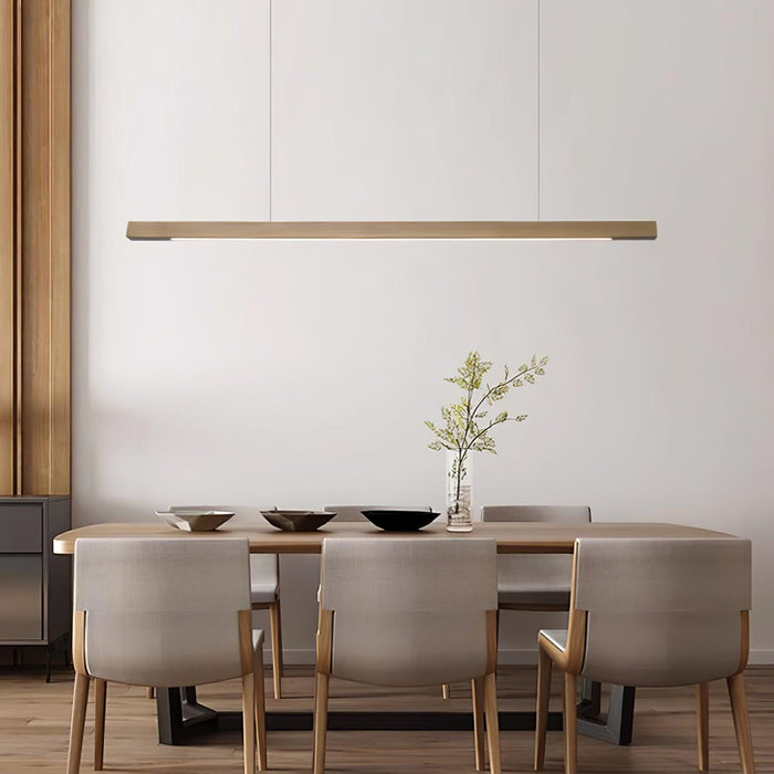 Linear Wooden Pendant Light.