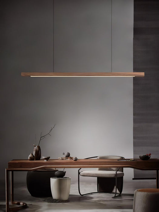 Linear Wooden Pendant Light.