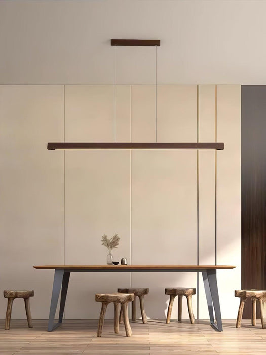 Linear Wooden Pendant Light.