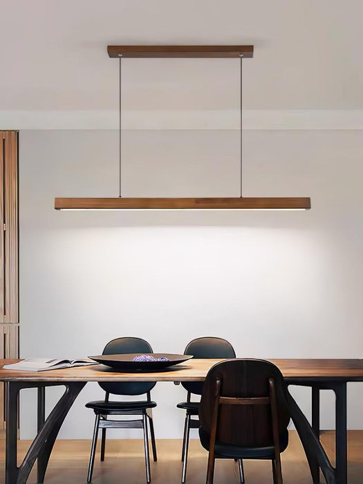 Linear Wooden Pendant Light.