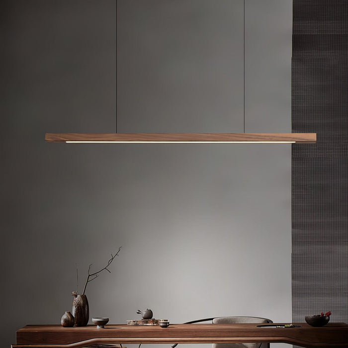 Linear Wooden Pendant Light.