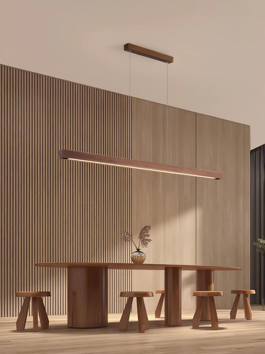 Linear Wooden Pendant Light.