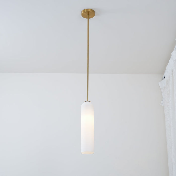 Long Tube Glass Pendant Light.