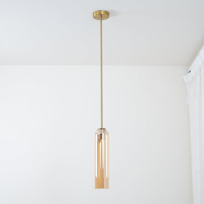 Long Tube Glass Pendant Light