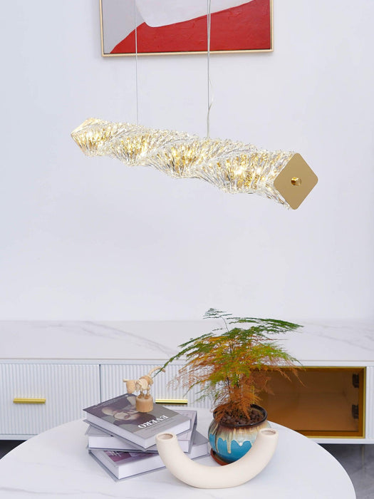 Long Crystal Pendant Lamp.