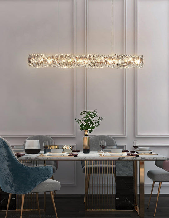 Long Crystal Pendant Lamp.