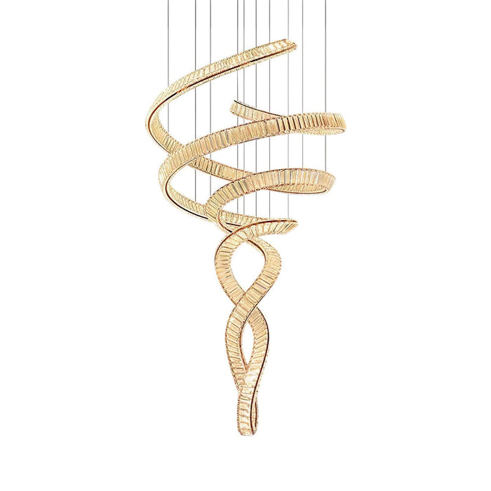 Long Spiral Crystal Chandelier - DWHOME