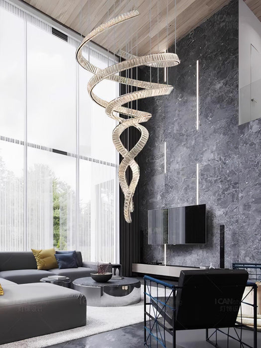 Long Spiral Crystal Chandelier - DWHOME