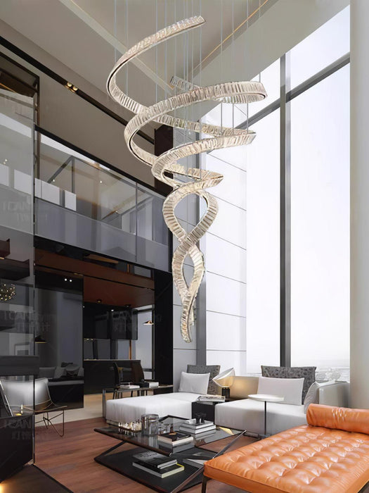 Long Spiral Crystal Chandelier - DWHOME