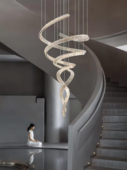 Long Spiral Crystal Chandelier - DWHOME