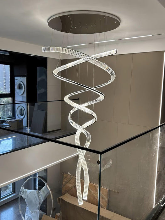 Long Spiral Crystal Chandelier - DWHOME