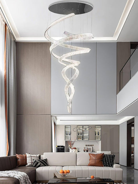 Long Spiral Crystal Chandelier - DWHOME