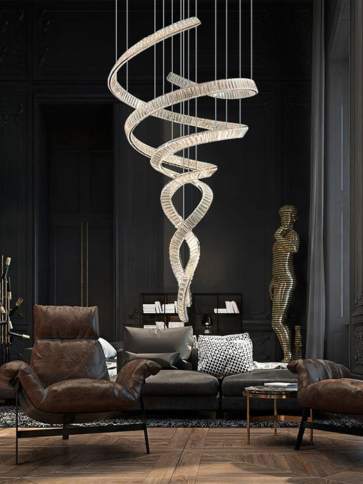 Long Spiral Crystal Chandelier - DWHOME