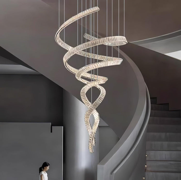 Long Spiral Crystal Chandelier - DWHOME