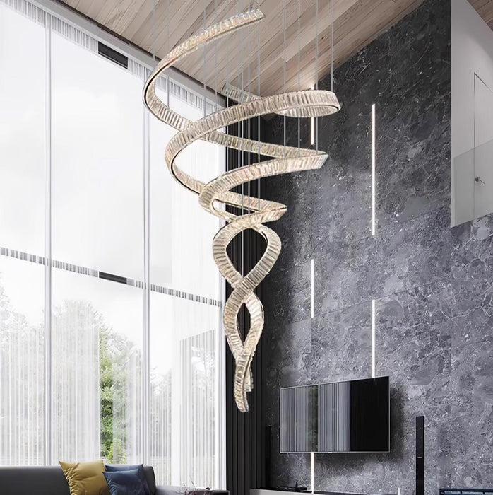 Long Spiral Crystal Chandelier - DWHOME