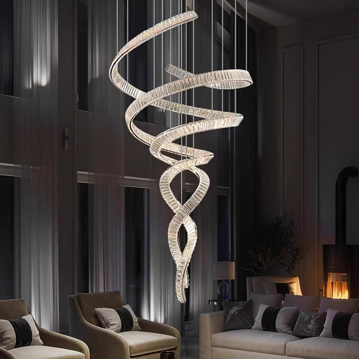 Long Spiral Crystal Chandelier - DWHOME