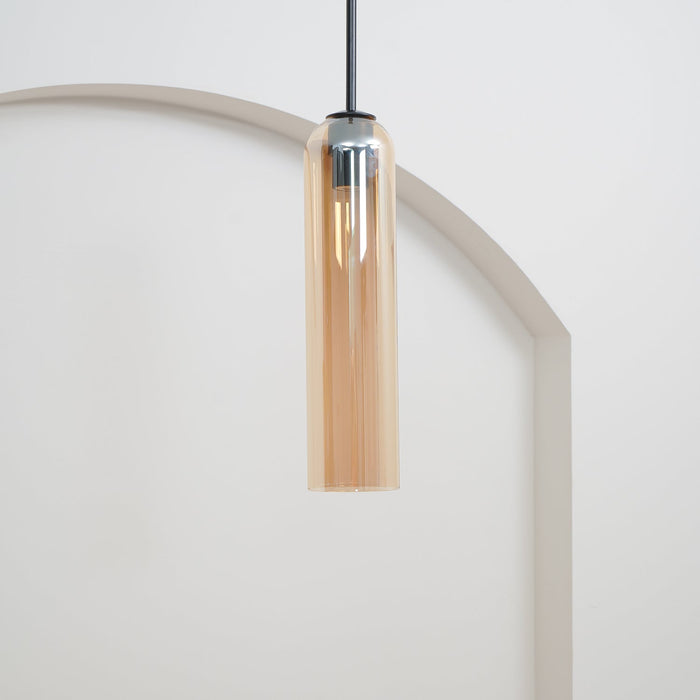 Long Tube Glass Pendant Light.