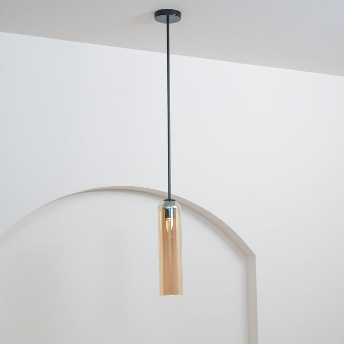 Long Tube Glass Pendant Light.