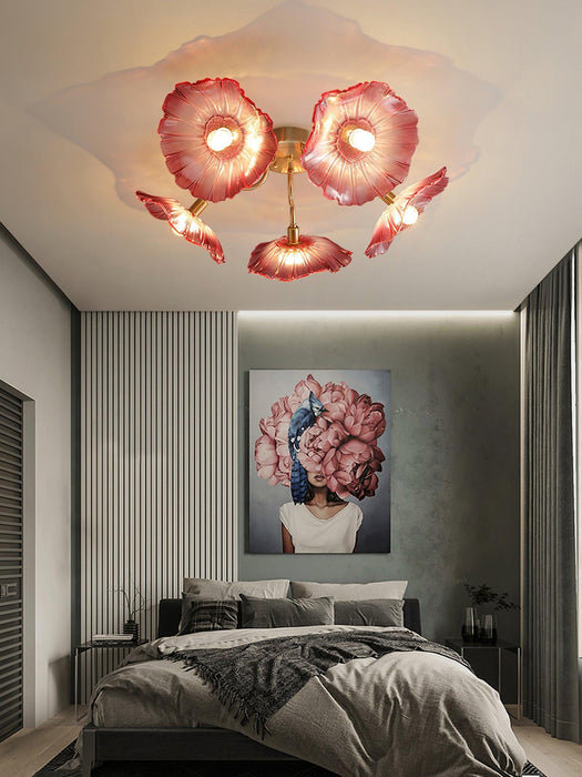 Lotus Leaf Glass Ceiling Lamp - DWHOME