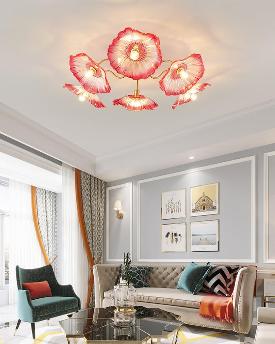 Lotus Leaf Glass Ceiling Lamp - DWHOME